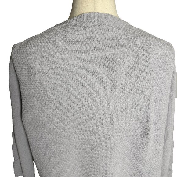 J. Jill Chenille Cable Knit Sweater, Sz Large, Light Gray, Casual Soft Pullover - Picture 7 of 12